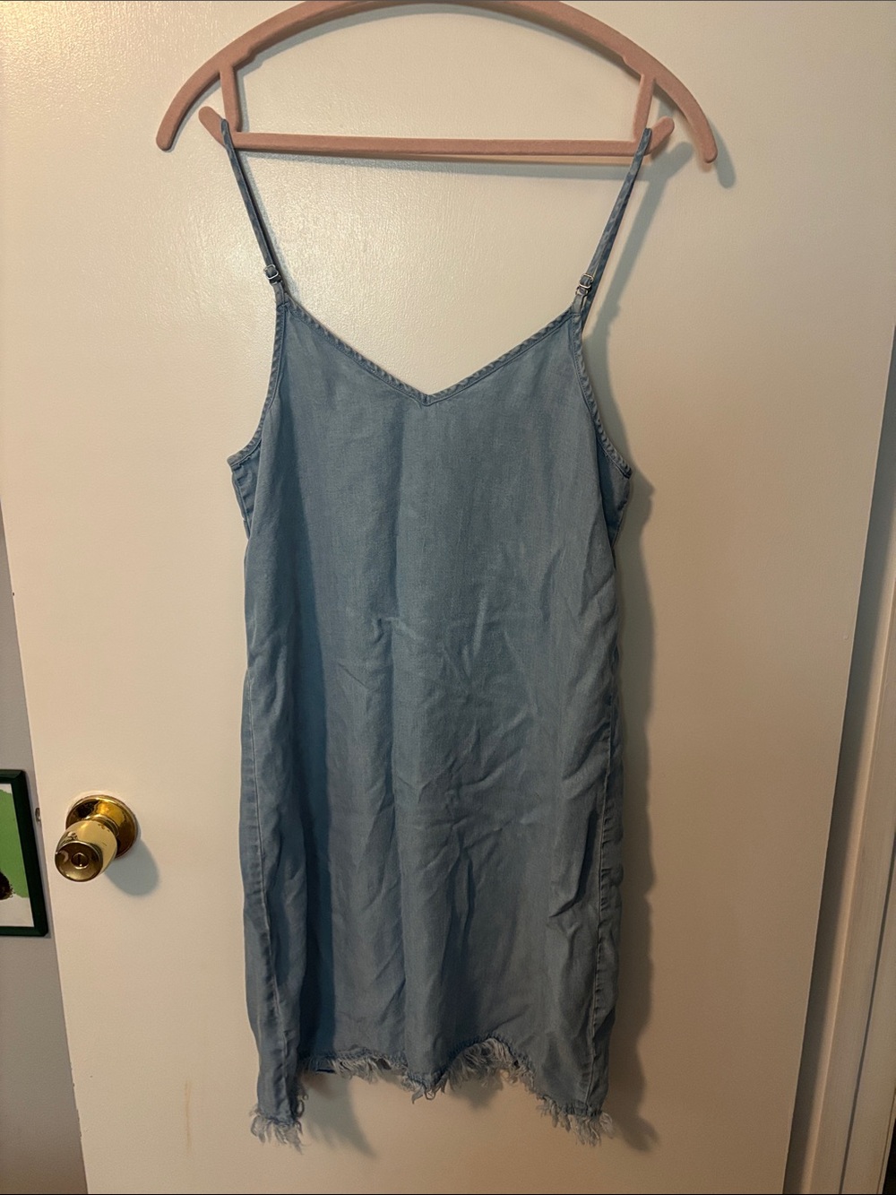Lightweight Coastal New England Summer Splendid Light Blue Denim Slip Dress XS - Picture 4 of 4